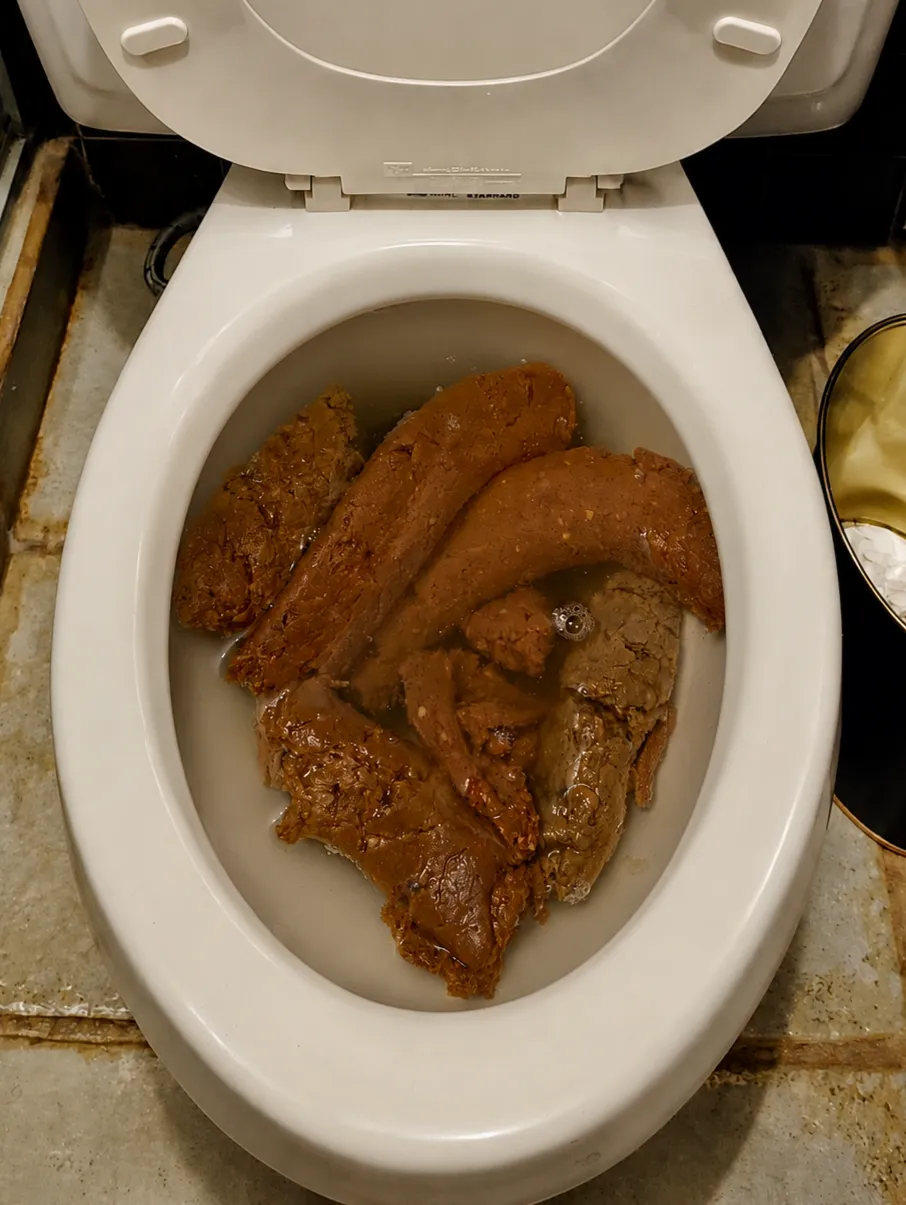 Once again, my girlfriend left the toilet full of poop.