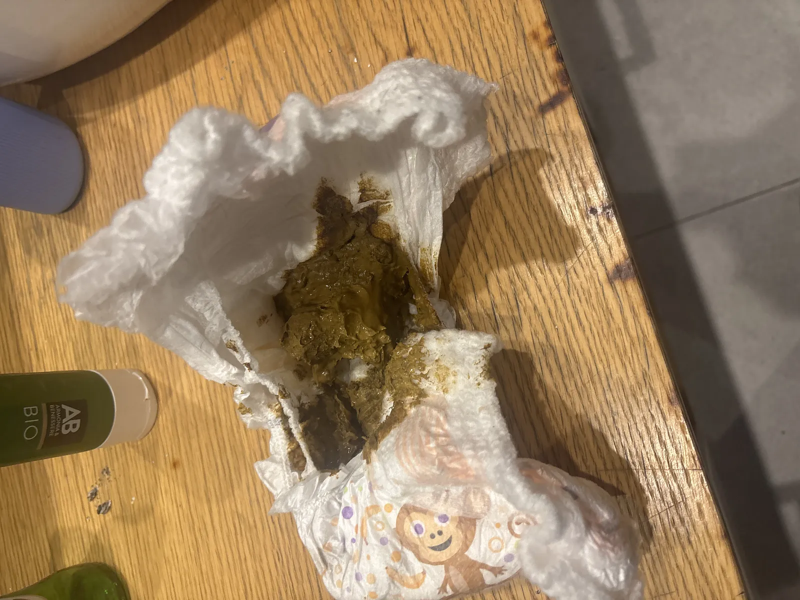Granddaughter's diaper poop